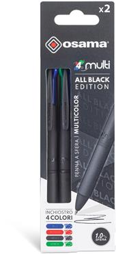 4Multi Penna All Black Edition. Confezione 2 pezzi