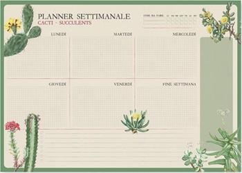 Bloc Planner Settimanale A3 Botanical Cacti Italiano Kokonote  Kokonote 2024 | Libraccio.it