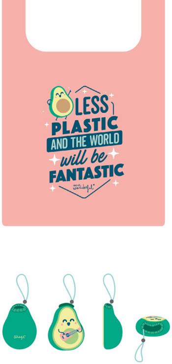 Borsa della spesa pieghevole Avocado Mr Wonderful. Less plastic and the world will be fantastic  Mr Wonderful 2022 | Libraccio.it