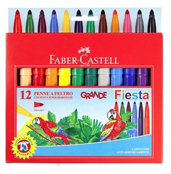 Astuccio in cartone da 12 pennarelli Castello Grande, punta grossa  Faber-Castell 2019 | Libraccio.it