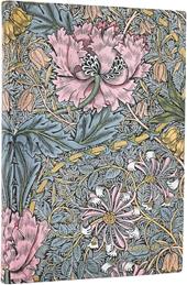 Agenda accademica Paperblanks, 2026 Morris Pink Honeysuckle 18 mesi esi Fl Midi, orizzontale