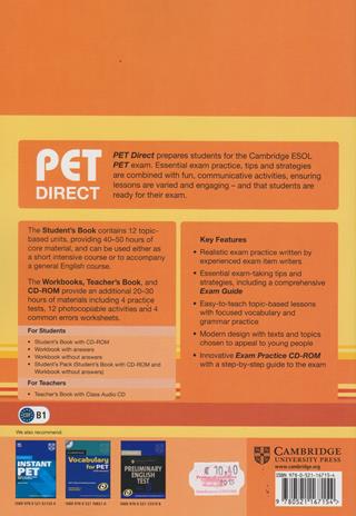 Pet direct. Workbook. With answers. Con espansione online - Sue Ireland, Joanna Kosta - Libro Cambridge 2011 | Libraccio.it