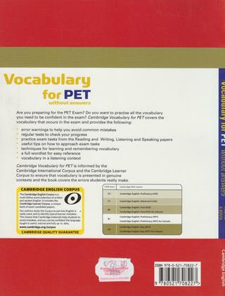Cambridge vocabulary for Pet. Without answers. - Sue Ireland, Joanna Kosta - Libro Cambridge 2008 | Libraccio.it