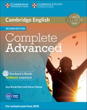 Complete advanced for schools. Student's book. Without answers. Con CD-ROM. Con espansione online