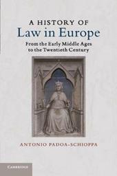 A History of Law in Europe