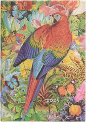 Agenda Paperblanks, 2025 Giardino Tropicale, 12 Mesi, verso, Midi, 12,5 x 18 cm