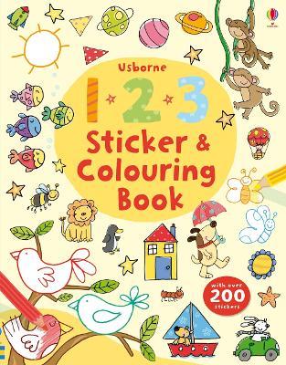 123 sticker and colouring book. Ediz. a colori - Jessica Greenwell - Libro Usborne 2019 | Libraccio.it