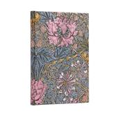 Paperblanks Taccuino copertina rigida, Midi, Righe, William Morris, Caprifoglio Rosa - 13 x 18 cm