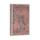 Paperblanks Taccuino flexi a copertina morbida, Mini, Righe, Collezione Filigrana&#160;d'Argento, Granato - 9,5 x 14 cm