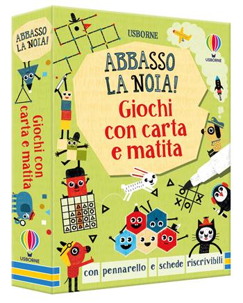 Giochi con carta e matita. Abbasso la noia! Con gadget - Emily Bone - Libro Usborne 2019, Abbasso la noia! | Libraccio.it