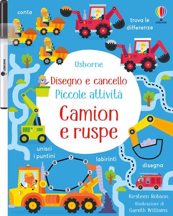 Camion e ruspe. Ediz. a colori. Con pennarello - Kirsteen Robson - Libro Usborne 2024, Disegno e cancello. Piccole attività | Libraccio.it