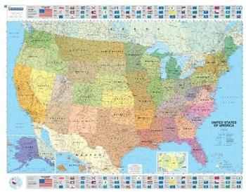 U.S.A. Politica 1:3.850.000. Carta plastificata  - Libro Michelin Éditions 2016, Carte murali | Libraccio.it