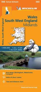 Wales, South West England, Midlands 1:400.000