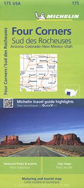 Four Corners / Sud des Rocheuses. Arizona, Colorado, New Mexico, Utah  - Libro Michelin Éditions 2023, Carte zoom | Libraccio.it