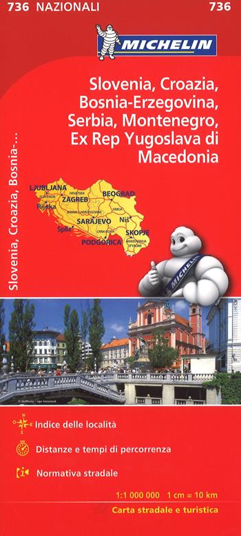 Slovenia Croazia Bosnia 1:1.000.000  - Libro Michelin Éditions 2017 | Libraccio.it