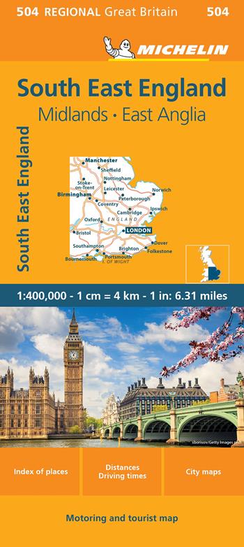 South East England, Midlands, East Anglia 1:400.000  - Libro Michelin Éditions 2024, Carte regionali | Libraccio.it