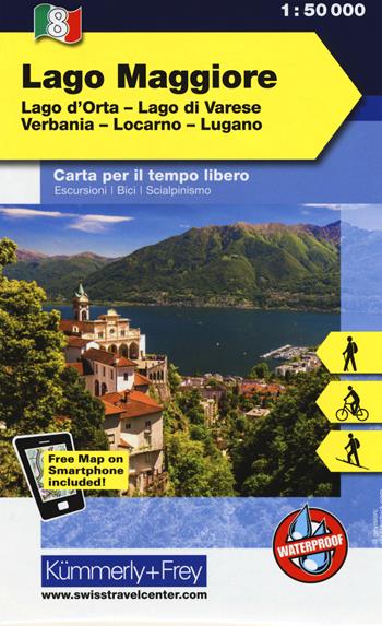 Lago Maggiore, lago d'Orta, lago di Varese, Verbania, Locarno, Lugano 1:50.000. Carta escursionistica  - Libro Hallwag 2018, Carte escursionistiche Svizzere | Libraccio.it