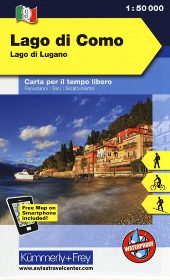 Lago di Como, lago di Lugano 1:50.000. Carta escursionistica  - Libro Hallwag 2018, Carte escursionistiche Svizzere | Libraccio.it