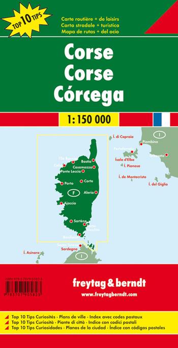 Corsica 1:150.000  - Libro Freytag & Berndt 2015, Auto karte | Libraccio.it