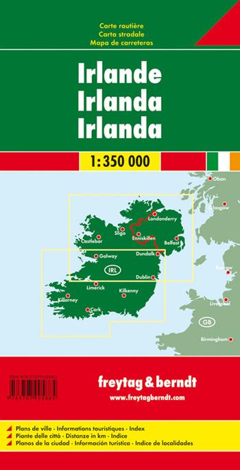 Irlanda 1:350.000  - Libro Freytag & Berndt 2009, Auto karte | Libraccio.it