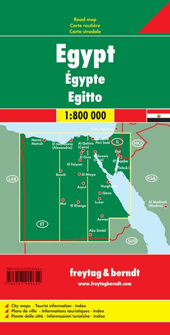 Egitto 1:800.000  - Libro Freytag & Berndt 2009, Auto karte | Libraccio.it