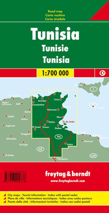 Tunisia 1:700.000  - Libro Freytag & Berndt 2010, Auto karte | Libraccio.it