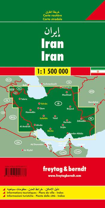 Iran 1:1.500.000  - Libro Freytag & Berndt 2015, Auto karte | Libraccio.it