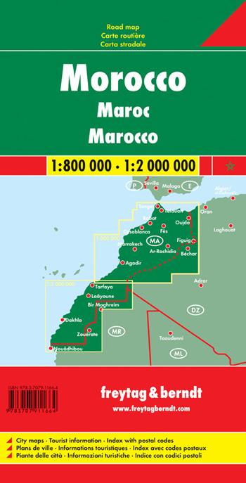 Marocco 1:800.000-1:2.000.000  - Libro Freytag & Berndt 2015, Auto karte | Libraccio.it