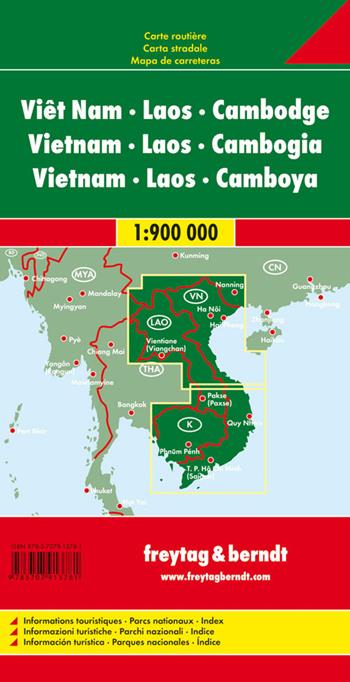 Vietnam-Laos-Cambogia  - Libro Freytag & Berndt 2015, Auto karte | Libraccio.it