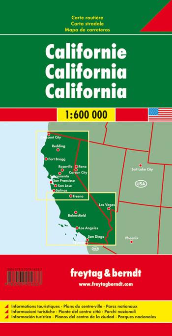 California 1:600.000  - Libro Freytag & Berndt 2015, Auto karte | Libraccio.it