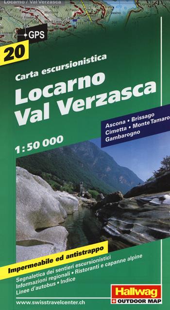 Locarno, Val Verzasca 1:50.000. Carta escursionistica  - Libro Hallwag 2018, Carte escursionistiche Svizzere | Libraccio.it