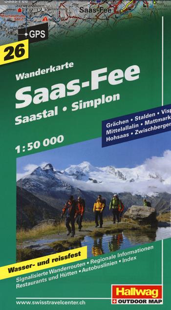 Saas-Fee 1:50.000. Carta escursionistica  - Libro Hallwag 2018, Carte escursionistiche Svizzere | Libraccio.it