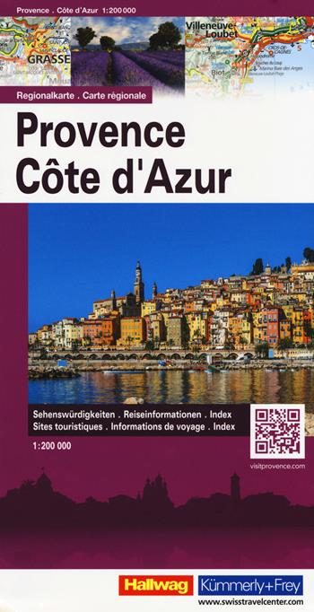 Provenza Costa Azzurra-Provence Cote d'Azur 1:200.000. Carta stradale  - Libro Hallwag 2018, Carte stradali d'Europa | Libraccio.it