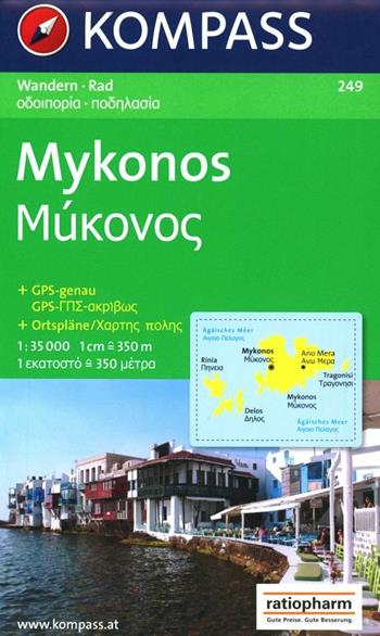 Carta escursionistica n. 249. Grecia. Mykonos 1:35.000. Adatto a GPS. Digital map. DVD-ROM  - Libro Kompass | Libraccio.it