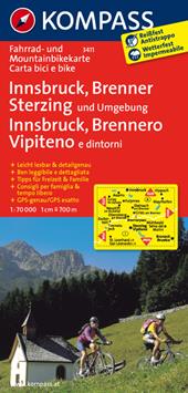 Carta cicloturistica n. 3411. Innsbruck, Brennero, Vipiteno 1:70.000