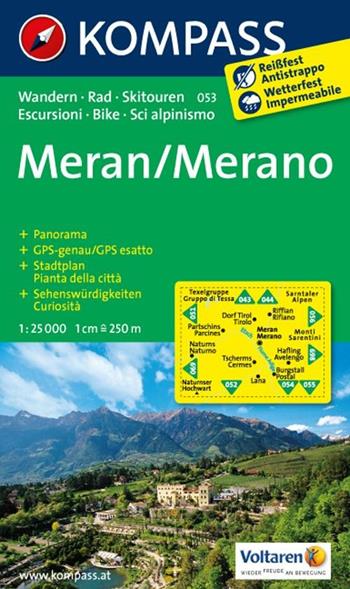 Carta escursionistica n. 053. Merano-Meran 1:25.000. Adatto a GPS. Digital map. DVD-ROM  - Libro Kompass 2012 | Libraccio.it