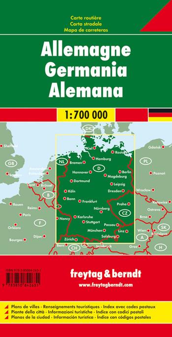 Germania 1:700.000  - Libro Freytag & Berndt 2015, Auto karte | Libraccio.it
