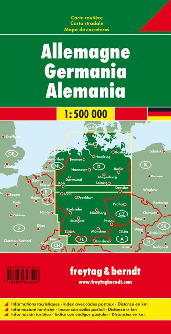 Germania 1:500.000  - Libro Freytag & Berndt 2015, Auto karte | Libraccio.it