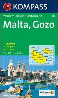 Carta escursionistica n. 235. Malta e isole Lipari. Malta, Gozo 1:25.000. Adatto a GPS. Digital map. DVD-ROM  - Libro Kompass 2011 | Libraccio.it
