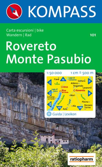 Carta escursionistica n. 101. Rovereto, Monte Pasubio 1:50.000  - Libro Kompass 2016 | Libraccio.it