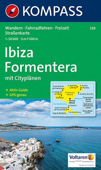 Carta escursionistica n. 239. Ibiza, Formentera 1:50.000  - Libro Kompass 2016 | Libraccio.it