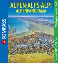 Carta panoramica n. 349. Panorama delle Alpi-Alpenpanorama 1:50.000. Ediz. bilingue  - Libro Kompass 2014 | Libraccio.it