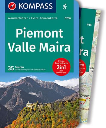 Guida escursionistica n. 5756. Piemont, Valle Maira. Ediz tedesca. Con carta  - Libro Kompass 2016 | Libraccio.it