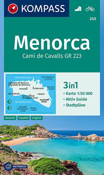 Carta escursionistica n. 243. Menorca 1:50.000  - Libro Kompass 2018 | Libraccio.it