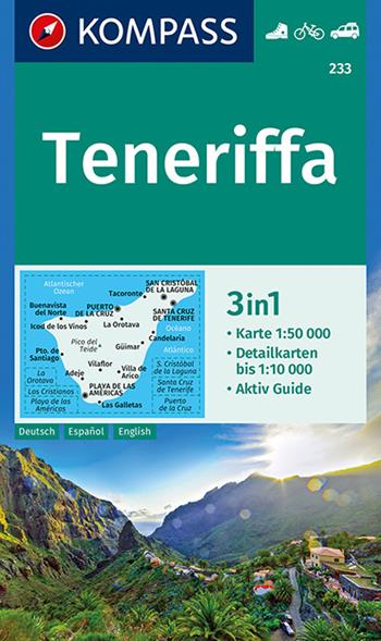 Carta escursionistica n. 233. Teneriffa 1:50.000. Ediz. tedesca, spagnola e inglese  - Libro Kompass 2019 | Libraccio.it