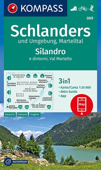 Carta escursionistica n. 069. Silandro e dintorni, Val Martello 1:25.000  - Libro Kompass 2019 | Libraccio.it