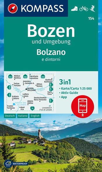 Cartina escursionistica 154 Bolzano e dintorni  - Libro Kompass 2023 | Libraccio.it