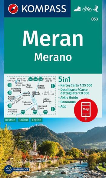 Carta escursionistica n. 053. Merano. Ediz. multilingue  - Libro Kompass 2023 | Libraccio.it