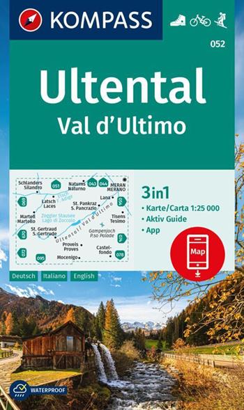 Carta escursionistica n. 052. Val d'Ultimo. Ediz. multilingue  - Libro Kompass 2023 | Libraccio.it