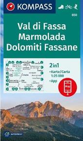 Carta escursionistica Kom 650. Val di Fassa. Marmolada, Dolomiti Fassane